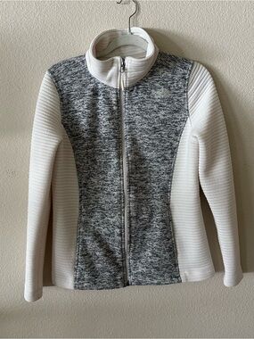 The North Face Women's Full-Zip Sweater Jacket - Off White & Gray size Medium